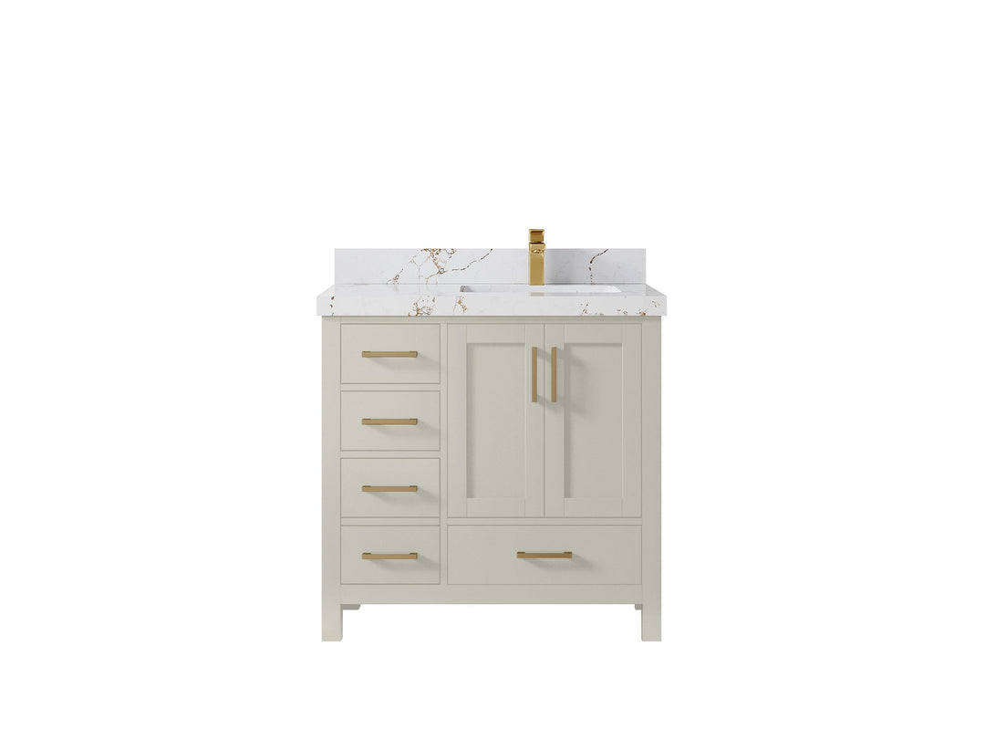 Malibu 36 in. W x 22 in. D Right Offset Sink Bathroom Vanity - Willow Bath and Vanity