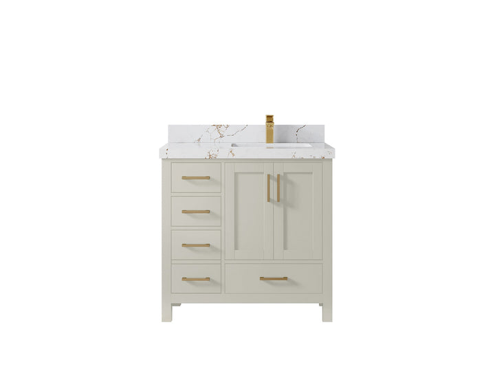 Malibu 36 in. W x 22 in. D Right Offset Sink Bathroom Vanity - photo 37