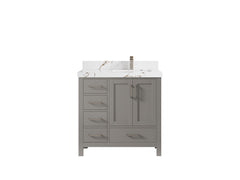 Malibu 36 in. W x 22 in. D Right Offset Sink Bathroom Vanity - photo 37