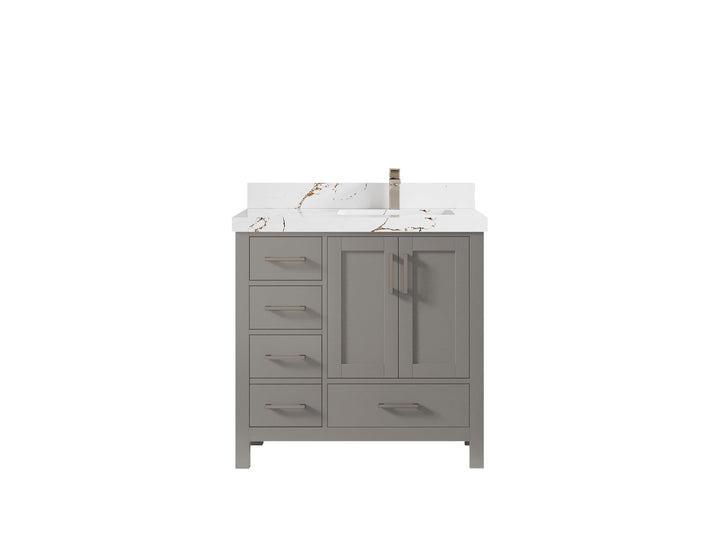 Malibu 36 in. W x 22 in. D Right Offset Sink Bathroom Vanity - photo 37