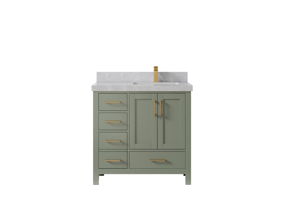 Malibu 36 in. W x 22 in. D Right Offset Sink Bathroom Vanity - Willow Bath and Vanity