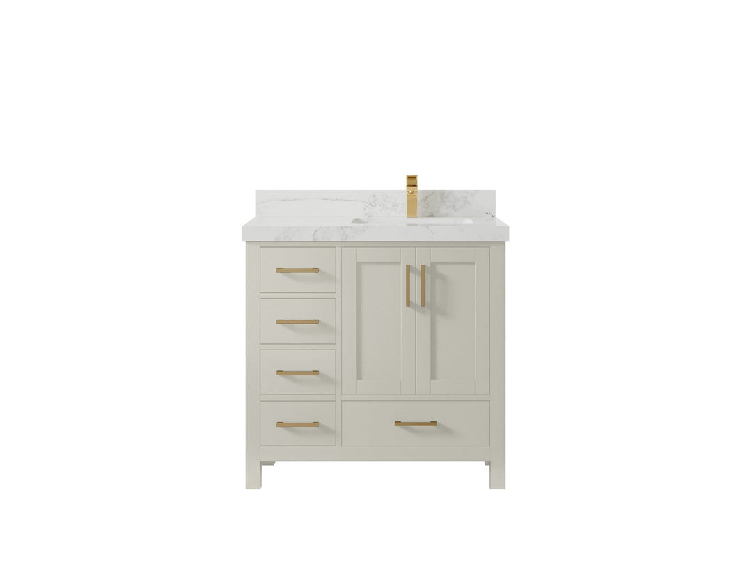 Malibu 36 in. W x 22 in. D Right Offset Sink Bathroom Vanity - Willow Bath and Vanity