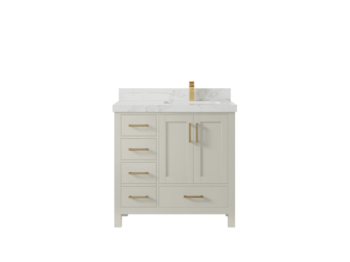 Malibu 36 in. W x 22 in. D Right Offset Sink Bathroom Vanity - photo 19
