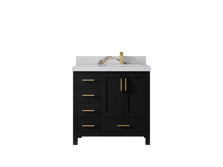 Malibu 36 in. W x 22 in. D Right Offset Sink Bathroom Vanity - photo 15