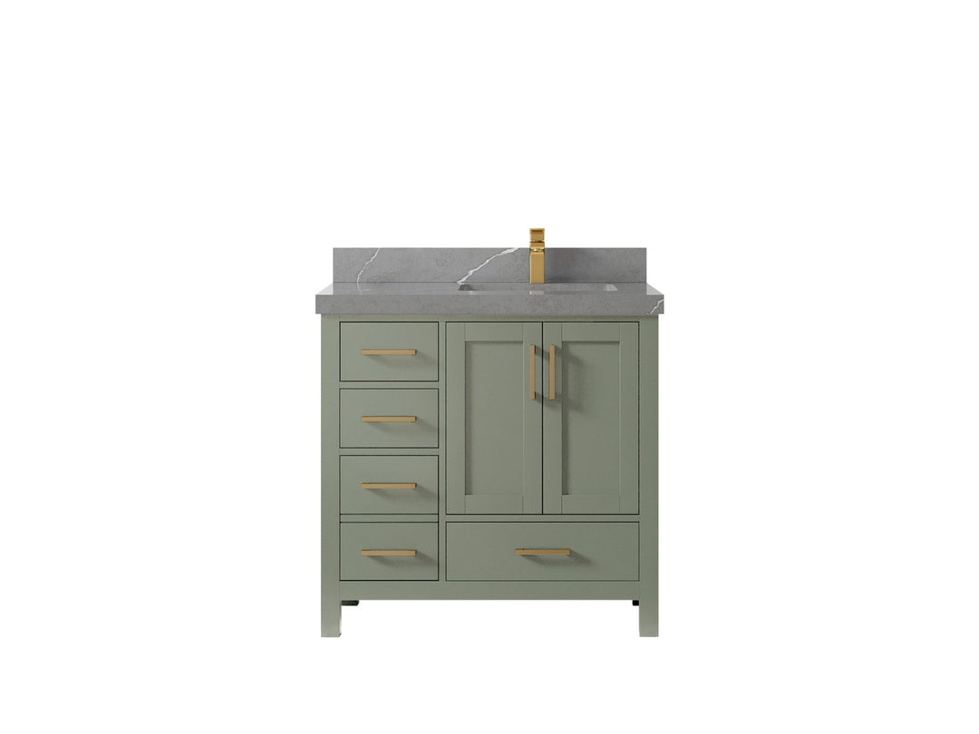 Malibu 36 in. W x 22 in. D Right Offset Sink Bathroom Vanity - Willow Bath and Vanity