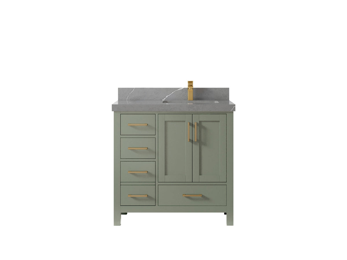 Malibu 36 in. W x 22 in. D Right Offset Sink Bathroom Vanity - Willow Bath and Vanity