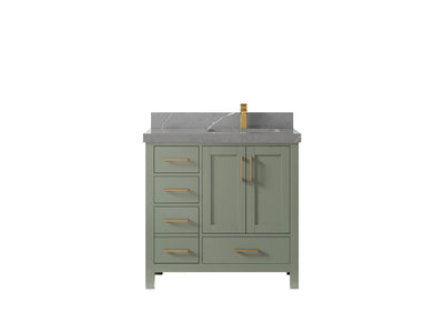 Malibu 36 in. W x 22 in. D Right Offset Sink Bathroom Vanity - Willow Bath and Vanity