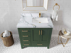 Malibu 36 in. W x 22 in. D Right Offset Sink Bathroom Vanity - photo 20