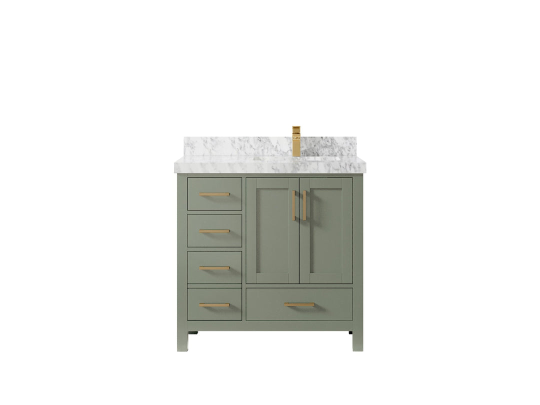 Malibu 36 in. W x 22 in. D Right Offset Sink Bathroom Vanity - Willow Bath and Vanity