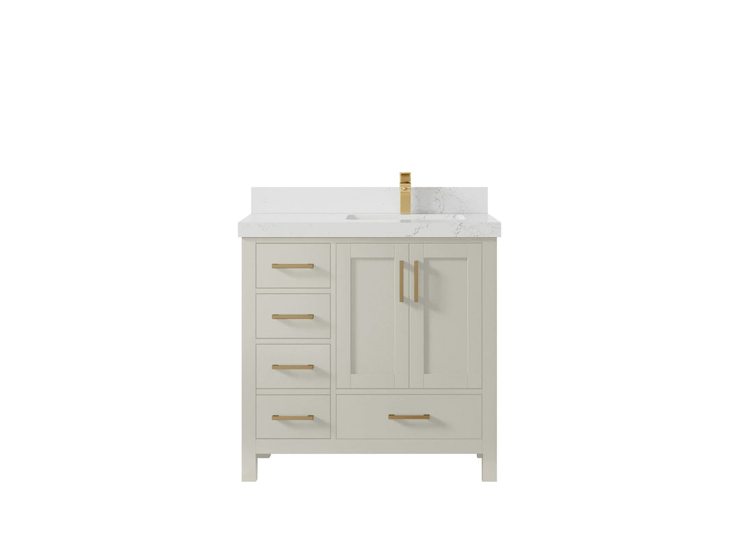 Malibu 36 in. W x 22 in. D Right Offset Sink Bathroom Vanity - Willow Bath and Vanity