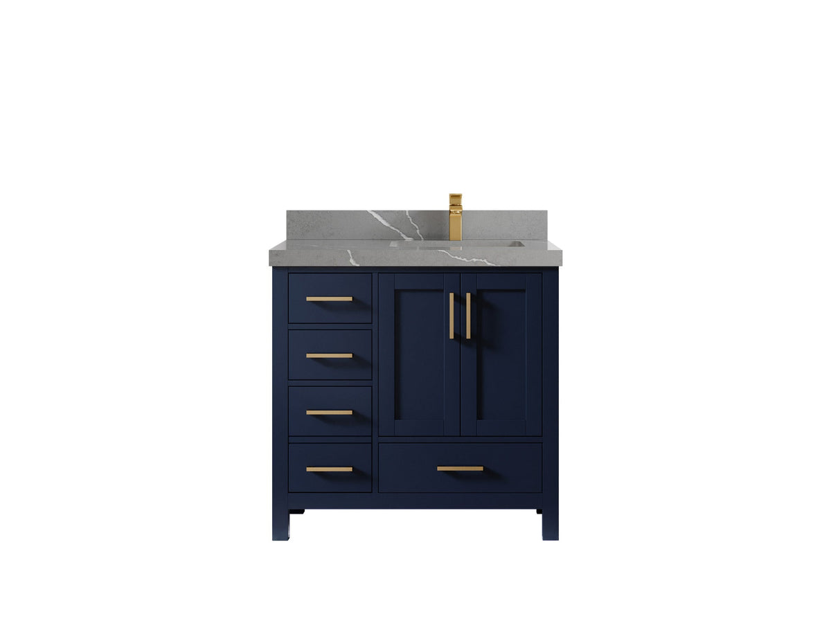 Malibu 36 in. W x 22 in. D Right Offset Sink Bathroom Vanity - Willow Bath and Vanity
