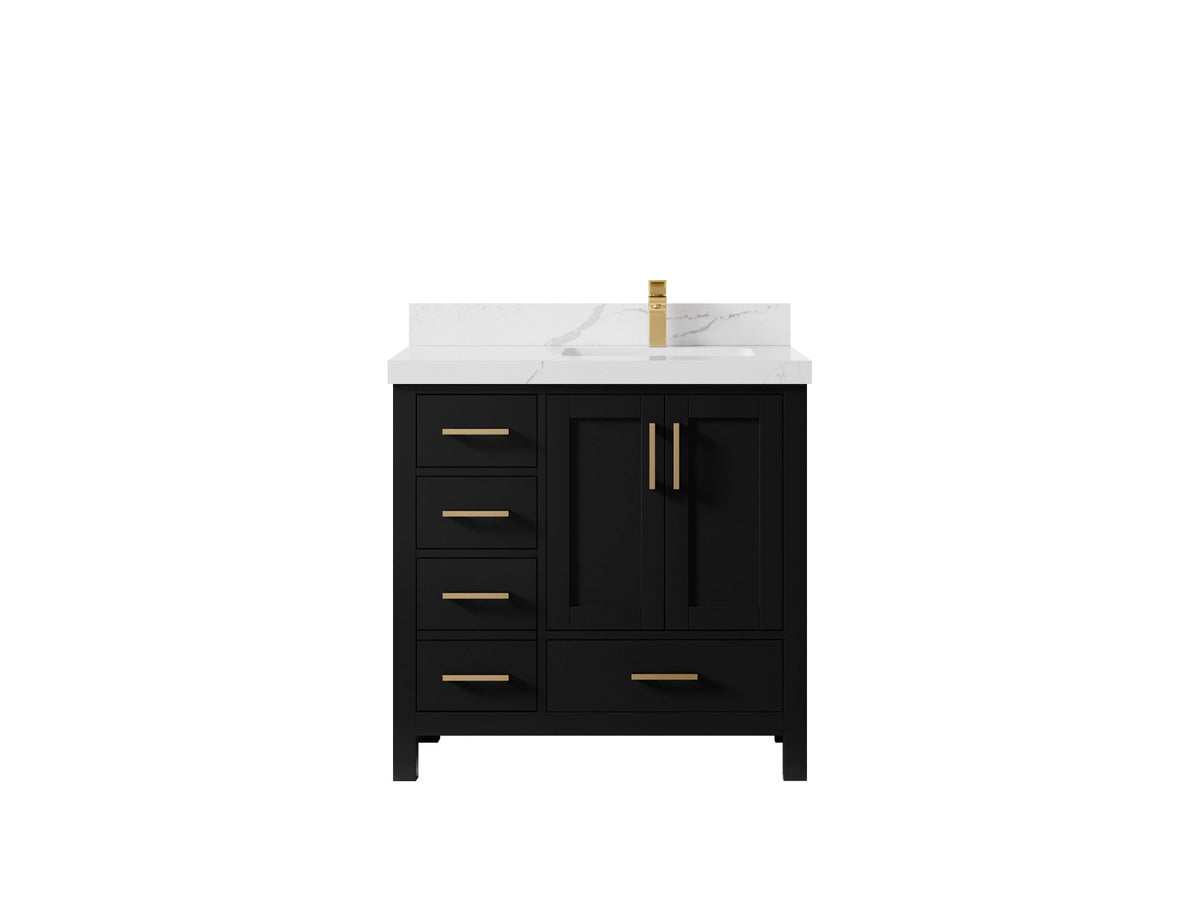 Malibu 36 in. W x 22 in. D Right Offset Sink Bathroom Vanity - Willow Bath and Vanity