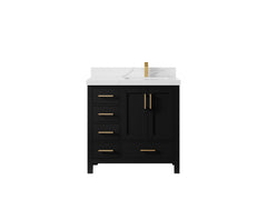 Malibu 36 in. W x 22 in. D Right Offset Sink Bathroom Vanity - photo 17