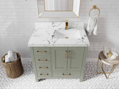 Malibu 36 in. W x 22 in. D Right Offset Sink Bathroom Vanity - photo 41