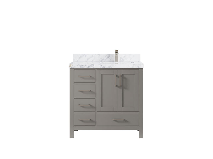 Malibu 36 in. W x 22 in. D Right Offset Sink Bathroom Vanity - photo 21