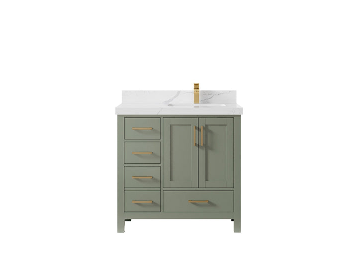 Malibu 36 in. W x 22 in. D Right Offset Sink Bathroom Vanity - photo 16