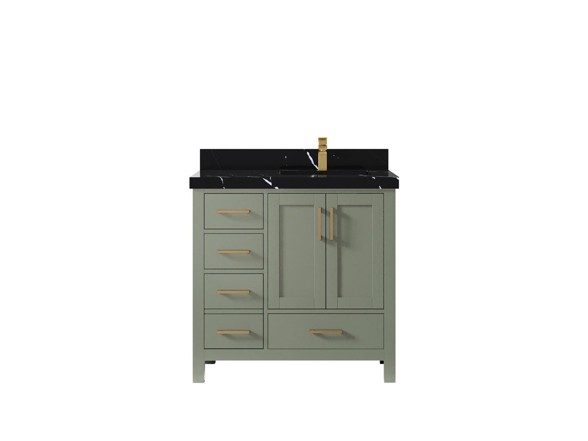 Malibu 36 in. W x 22 in. D Right Offset Sink Bathroom Vanity - Willow Bath and Vanity
