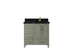 Malibu 36 in. W x 22 in. D Right Offset Sink Bathroom Vanity - photo 12