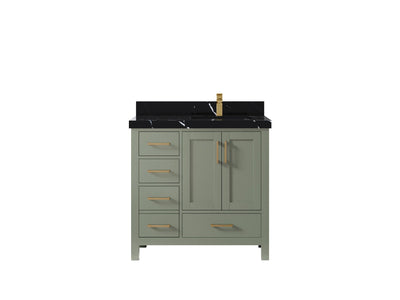 Malibu 36 in. W x 22 in. D Right Offset Sink Bathroom Vanity - Willow Bath and Vanity