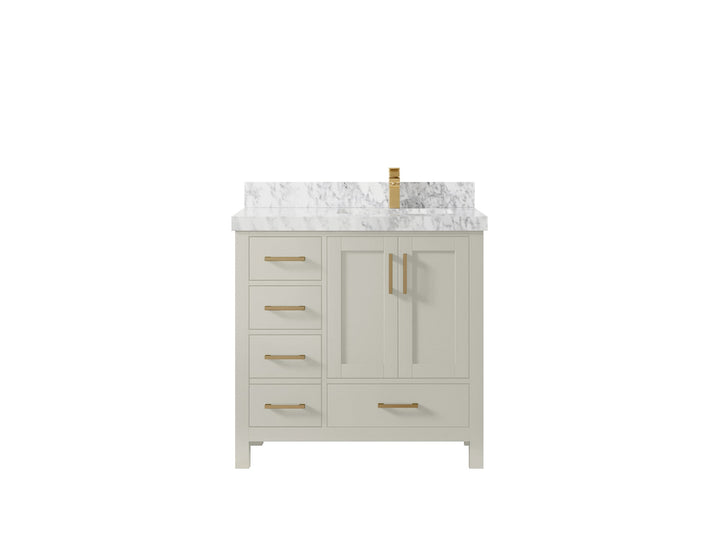 Malibu 36 in. W x 22 in. D Right Offset Sink Bathroom Vanity - photo 11