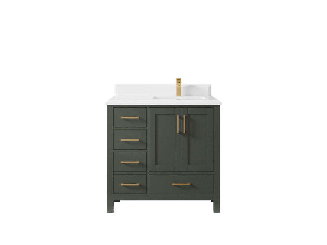 Malibu 36 in. W x 22 in. D Right Offset Sink Bathroom Vanity - Willow Bath and Vanity