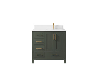 Malibu 36 in. W x 22 in. D Right Offset Sink Bathroom Vanity - Willow Bath and Vanity