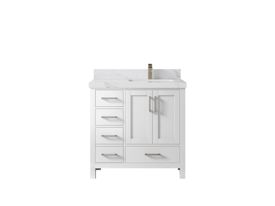 Malibu 36 in. W x 22 in. D Right Offset Sink Bathroom Vanity - Willow Bath and Vanity