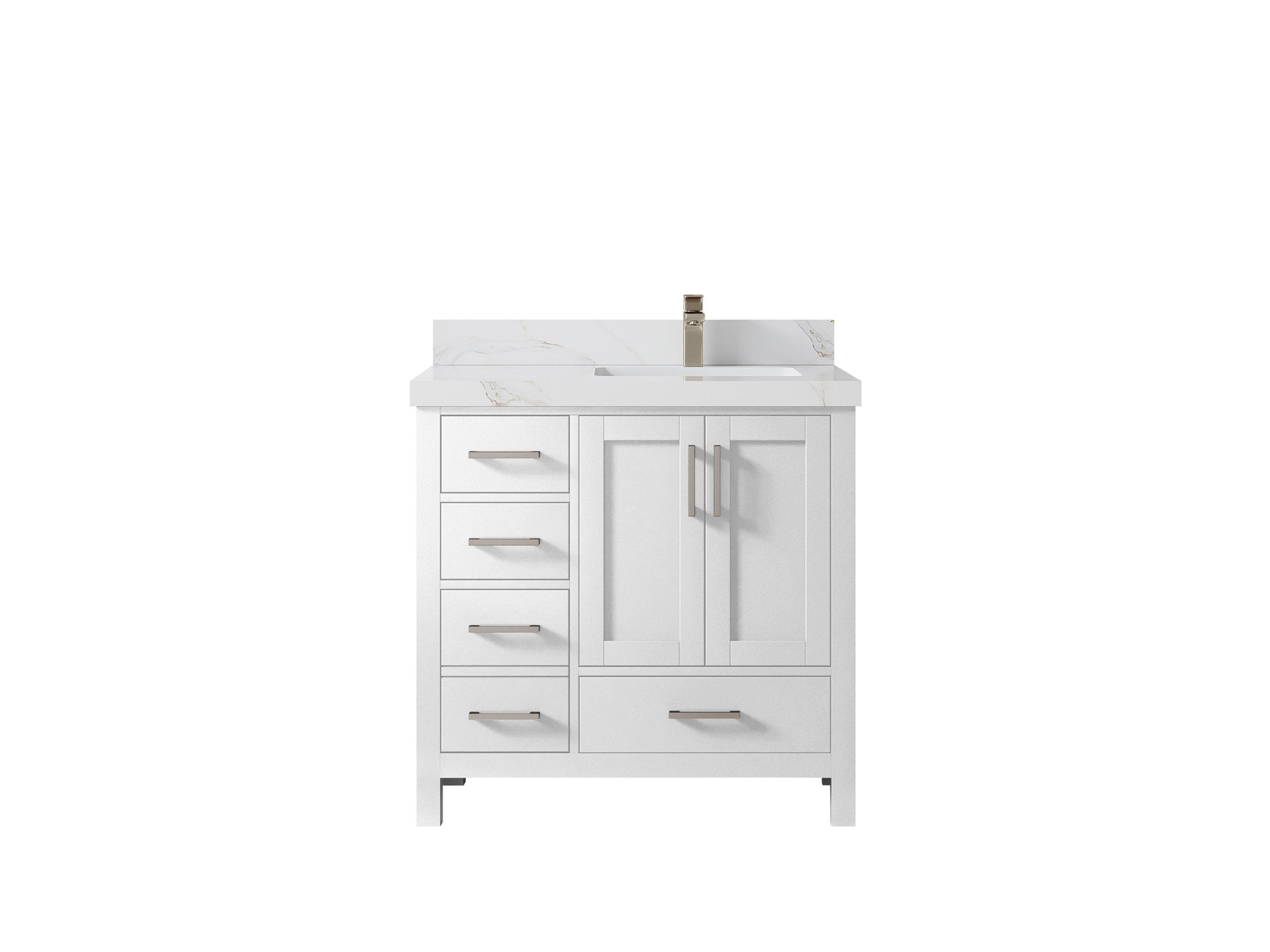 Malibu 36 in. W x 22 in. D Right Offset Sink Bathroom Vanity - Willow Bath and Vanity