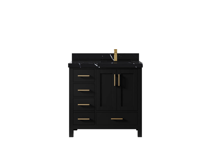 Malibu 36 in. W x 22 in. D Right Offset Sink Bathroom Vanity - photo 9