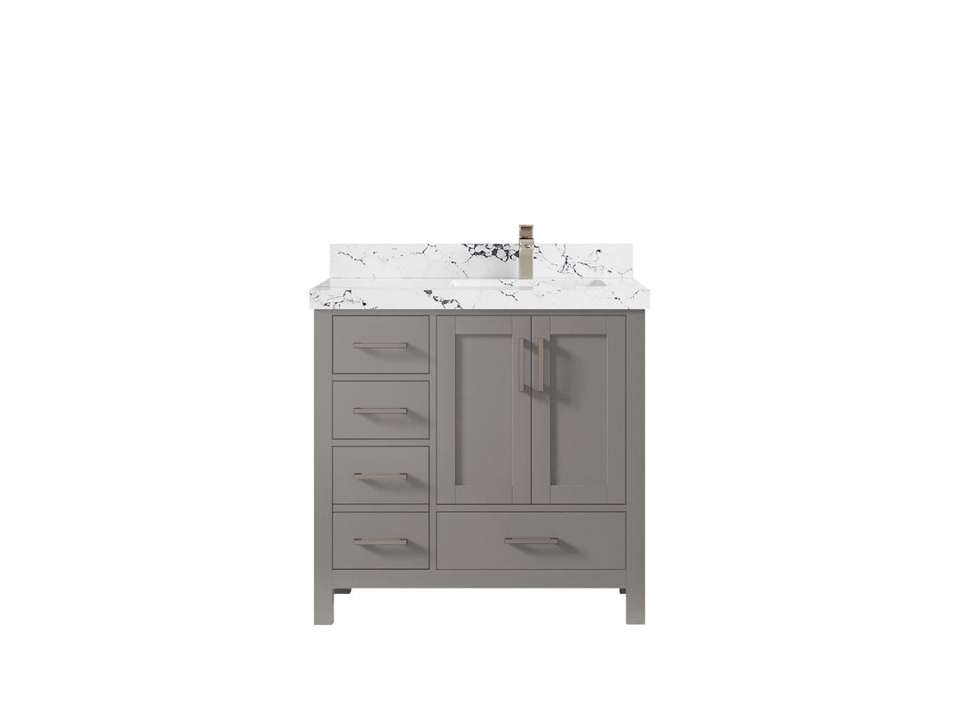 Malibu 36 in. W x 22 in. D Right Offset Sink Bathroom Vanity - Willow Bath and Vanity