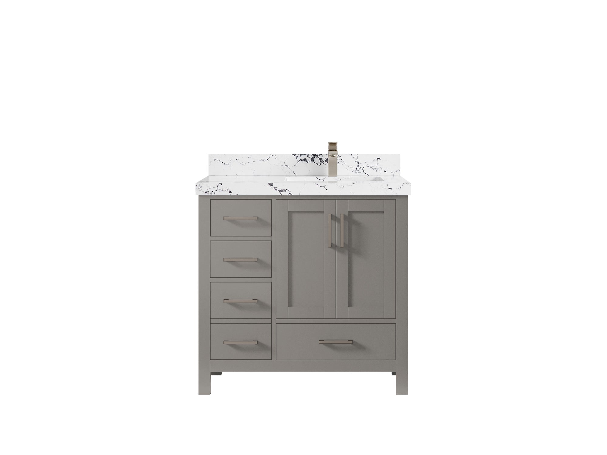 Malibu 36 in. W x 22 in. D Right Offset Sink Bathroom Vanity - Willow Bath and Vanity