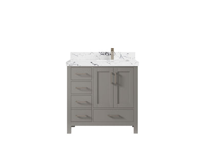 Malibu 36 in. W x 22 in. D Right Offset Sink Bathroom Vanity - Willow Bath and Vanity