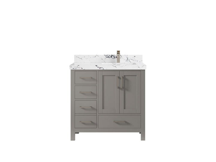Malibu 36 in. W x 22 in. D Right Offset Sink Bathroom Vanity - photo 41