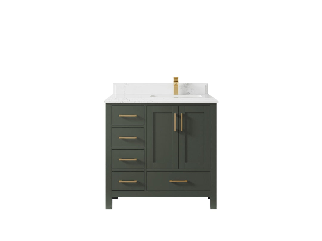 Malibu 36 in. W x 22 in. D Right Offset Sink Bathroom Vanity - Willow Bath and Vanity