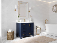 Malibu 36 in. W x 22 in. D Right Offset Sink Bathroom Vanity - photo 2