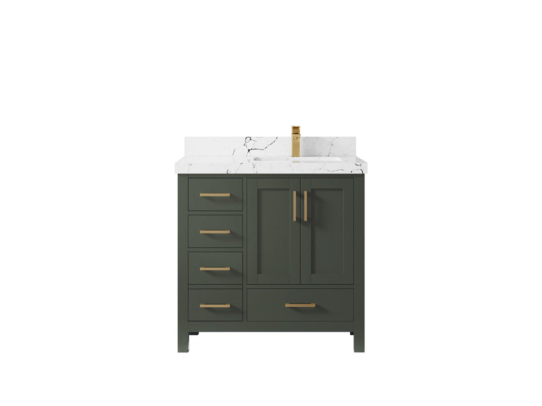 Malibu 36 in. W x 22 in. D Right Offset Sink Bathroom Vanity - Willow Bath and Vanity