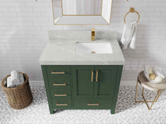 Malibu 36 in. W x 22 in. D Right Offset Sink Bathroom Vanity - photo 32