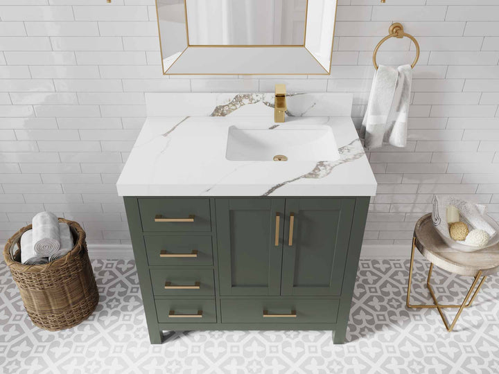 Malibu 36 in. W x 22 in. D Right Offset Sink Bathroom Vanity - photo 24