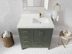 Malibu 36 in. W x 22 in. D Right Offset Sink Bathroom Vanity - photo 38