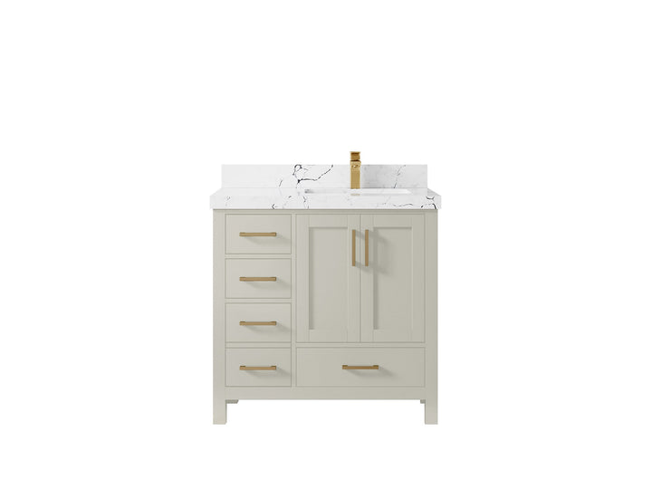 Malibu 36 in. W x 22 in. D Right Offset Sink Bathroom Vanity - photo 39