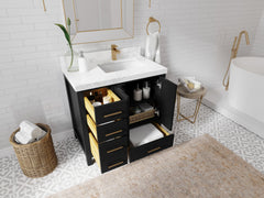 Malibu 36 in. W x 22 in. D Right Offset Sink Bathroom Vanity - photo 3