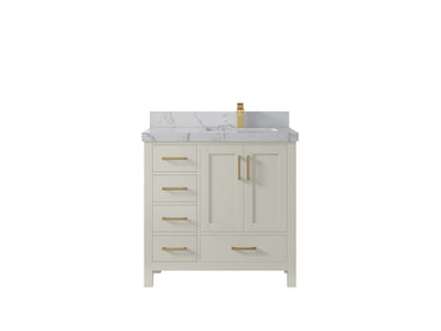 Malibu 36 in. W x 22 in. D Right Offset Sink Bathroom Vanity - Willow Bath and Vanity