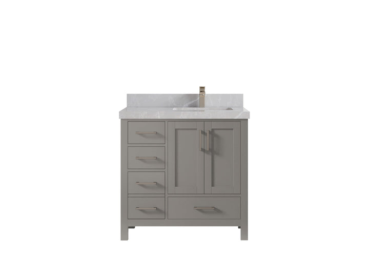 Malibu 36 in. W x 22 in. D Right Offset Sink Bathroom Vanity - photo 33