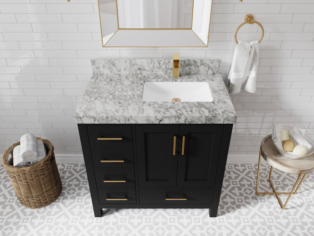 Malibu 36 in. W x 22 in. D Right Offset Sink Bathroom Vanity - Willow Bath and Vanity