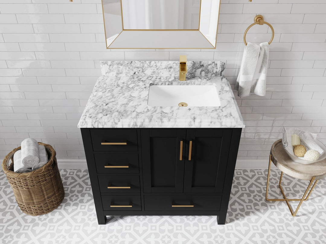 Malibu 36 in. W x 22 in. D Right Offset Sink Bathroom Vanity - Willow Bath and Vanity