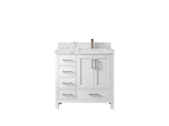 Malibu 36 in. W x 22 in. D Right Offset Sink Bathroom Vanity - photo 43