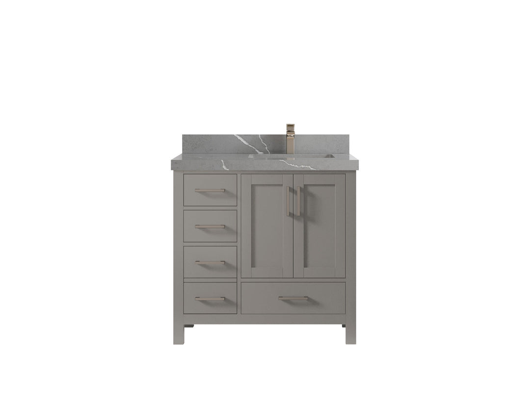 Malibu 36 in. W x 22 in. D Right Offset Sink Bathroom Vanity - Willow Bath and Vanity