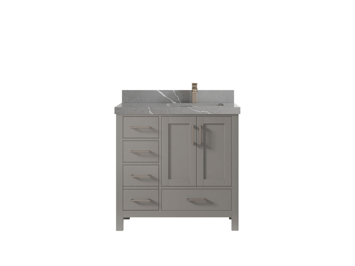 Malibu 36 in. W x 22 in. D Right Offset Sink Bathroom Vanity - photo 35