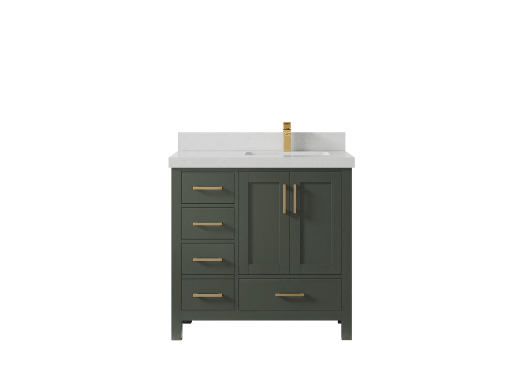 Malibu 36 in. W x 22 in. D Right Offset Sink Bathroom Vanity - Willow Bath and Vanity