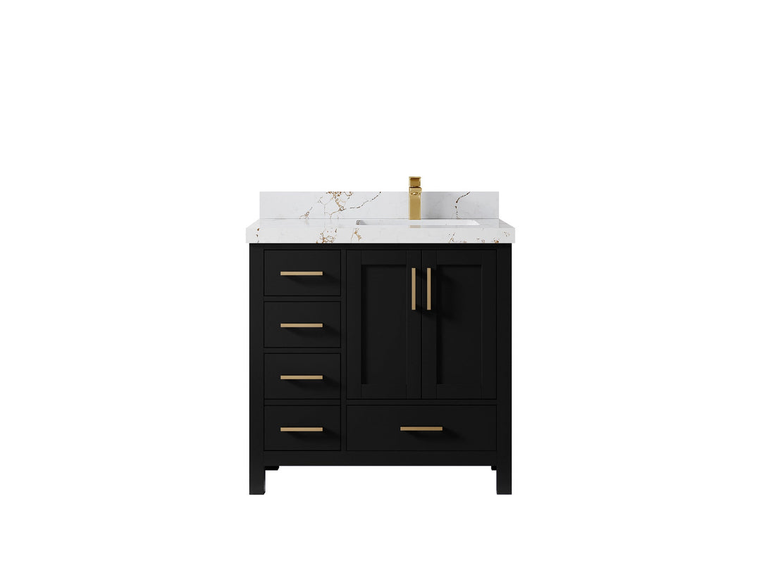 Malibu 36 in. W x 22 in. D Right Offset Sink Bathroom Vanity - Willow Bath and Vanity